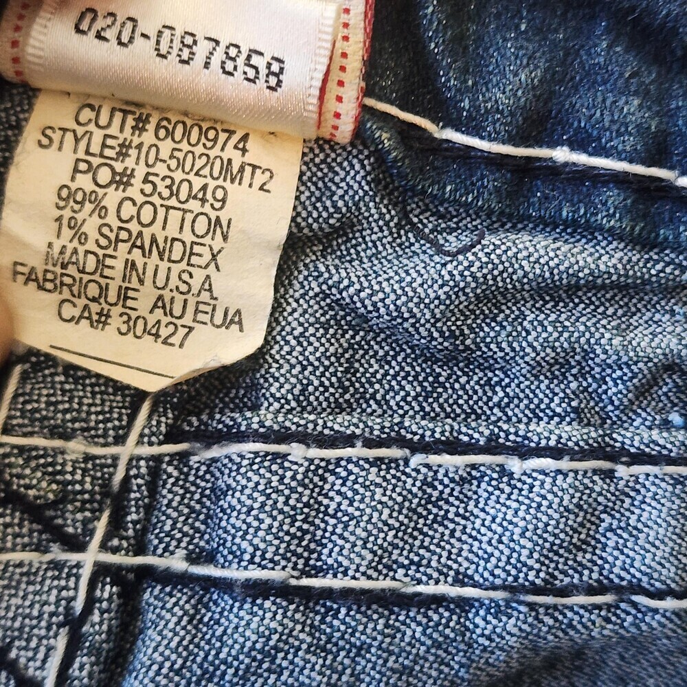 True Religion Jeans Womens 30 Blue Low Rise Flare Distressed USA Stretch Denim - Picture 11 of 16